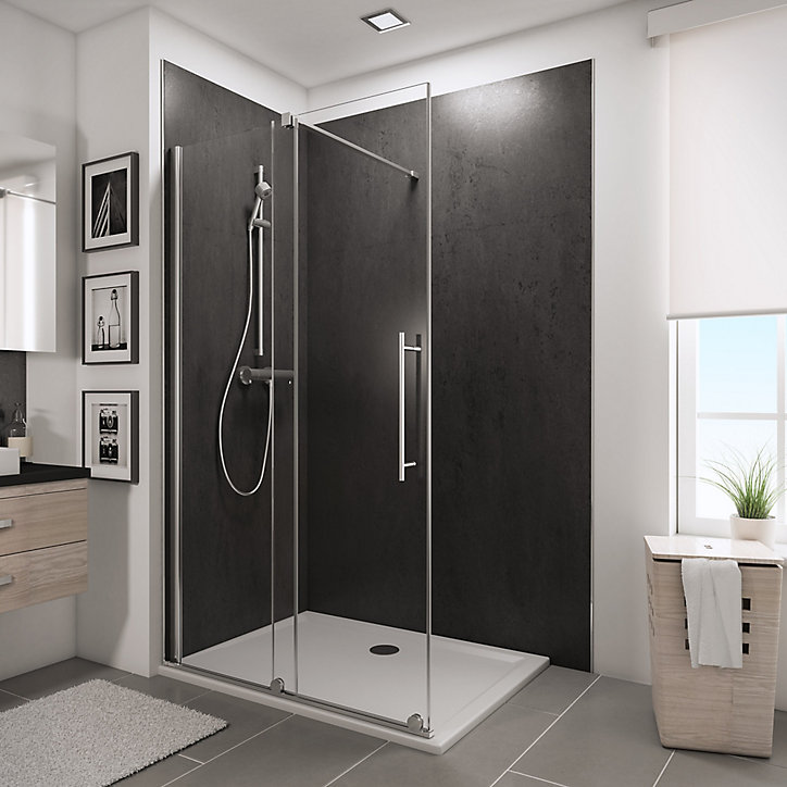 Paroi de douche Walk In coulissante, 120 x 200 cm, Schulte NewStyle, verre transparent anticalcaire