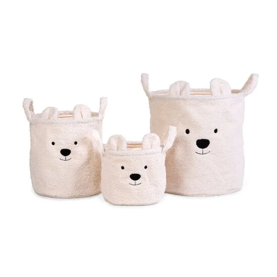 Teddy Lot de 3 paniers   Ecru        de               Childhome