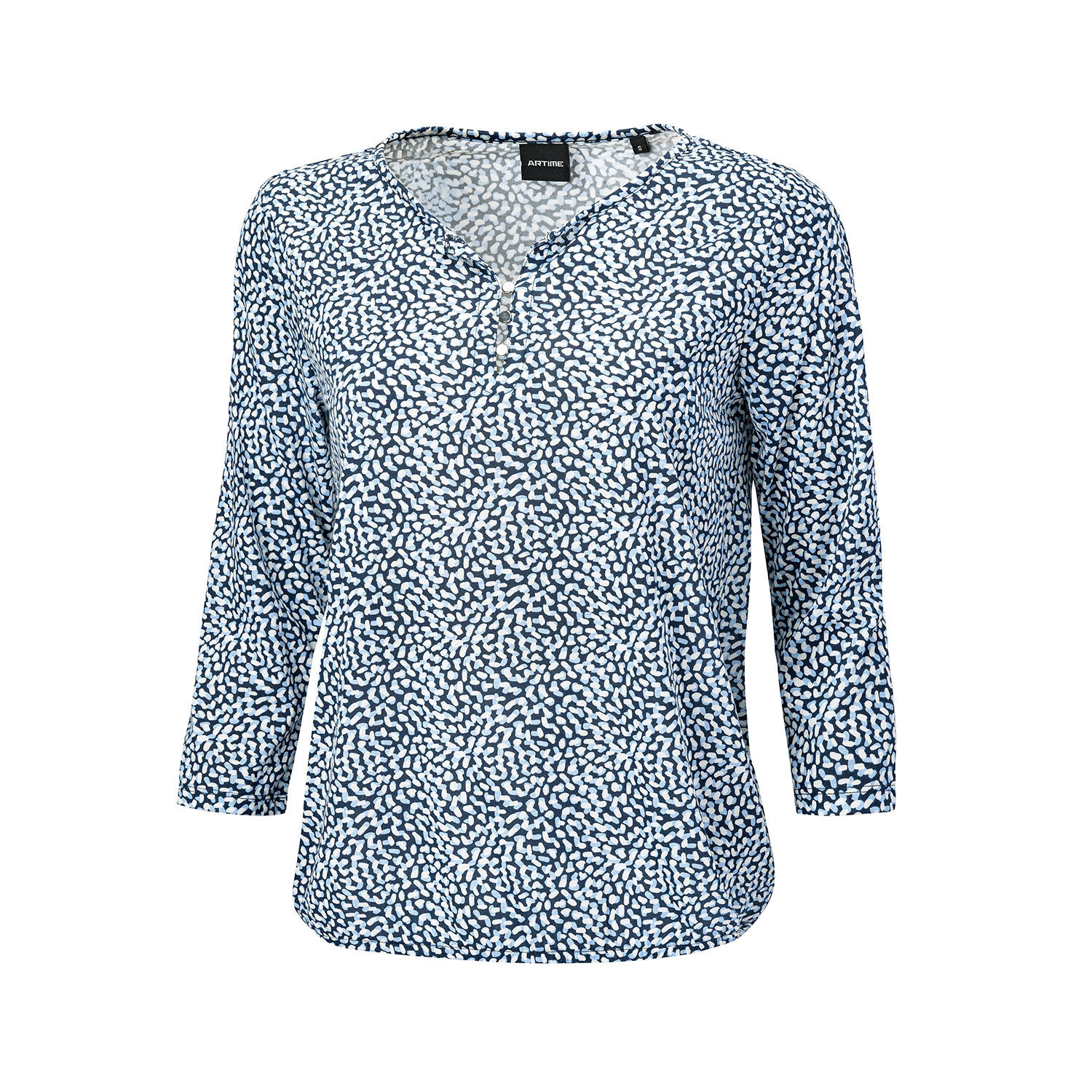 Bedruckte Bluse mit Knopfverschluss und 3/4 Ärmeln