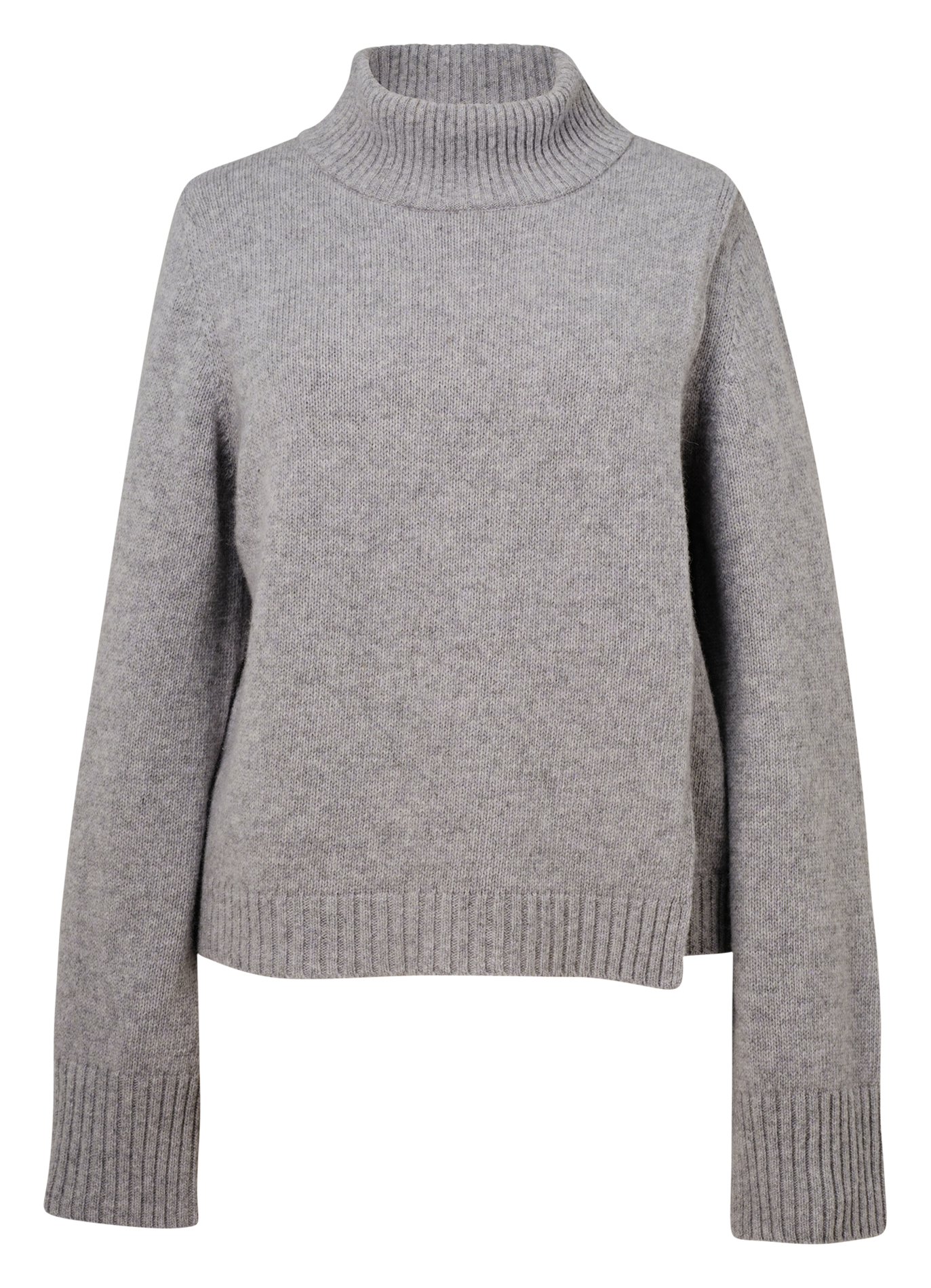 Pull de grossesse à col roulé en maille | Gris