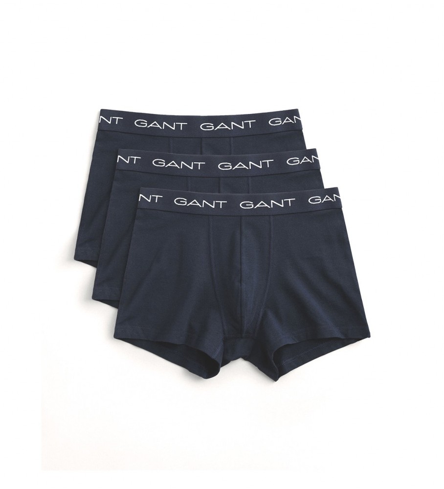 Pacote com 3 cuecas boxer azul-marinho da Gant
