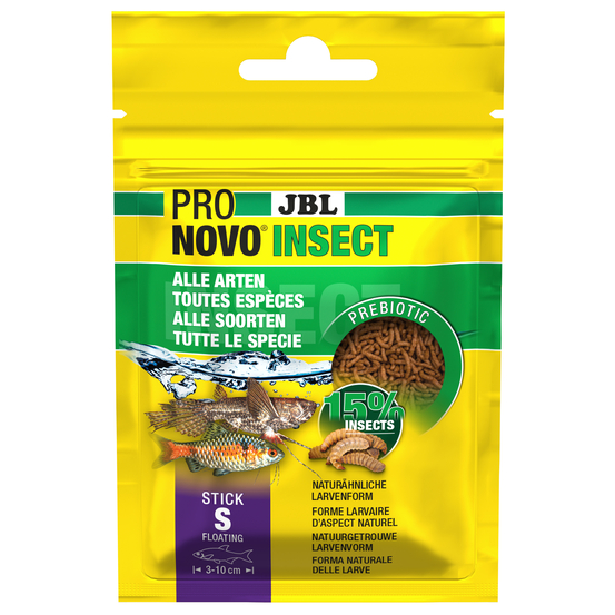 Aliment Pronovo Insect pour poissons d'aquarium stick S 20ml