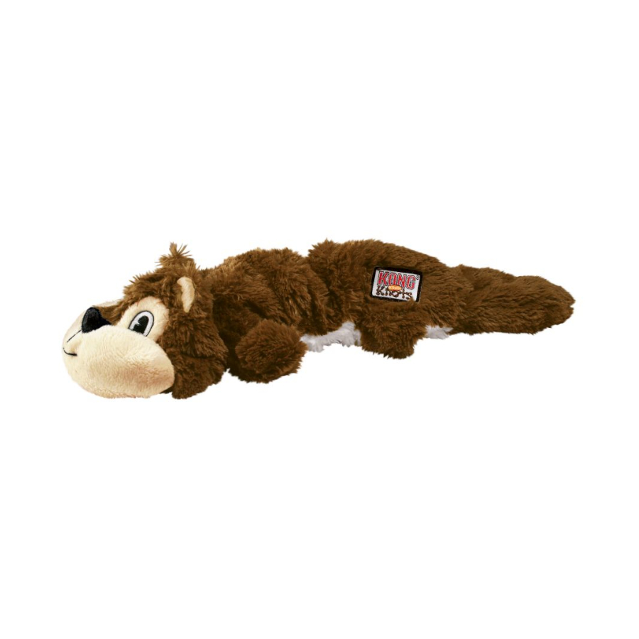 Esquilo de pelúcia Kong Scrunch Knots para cães