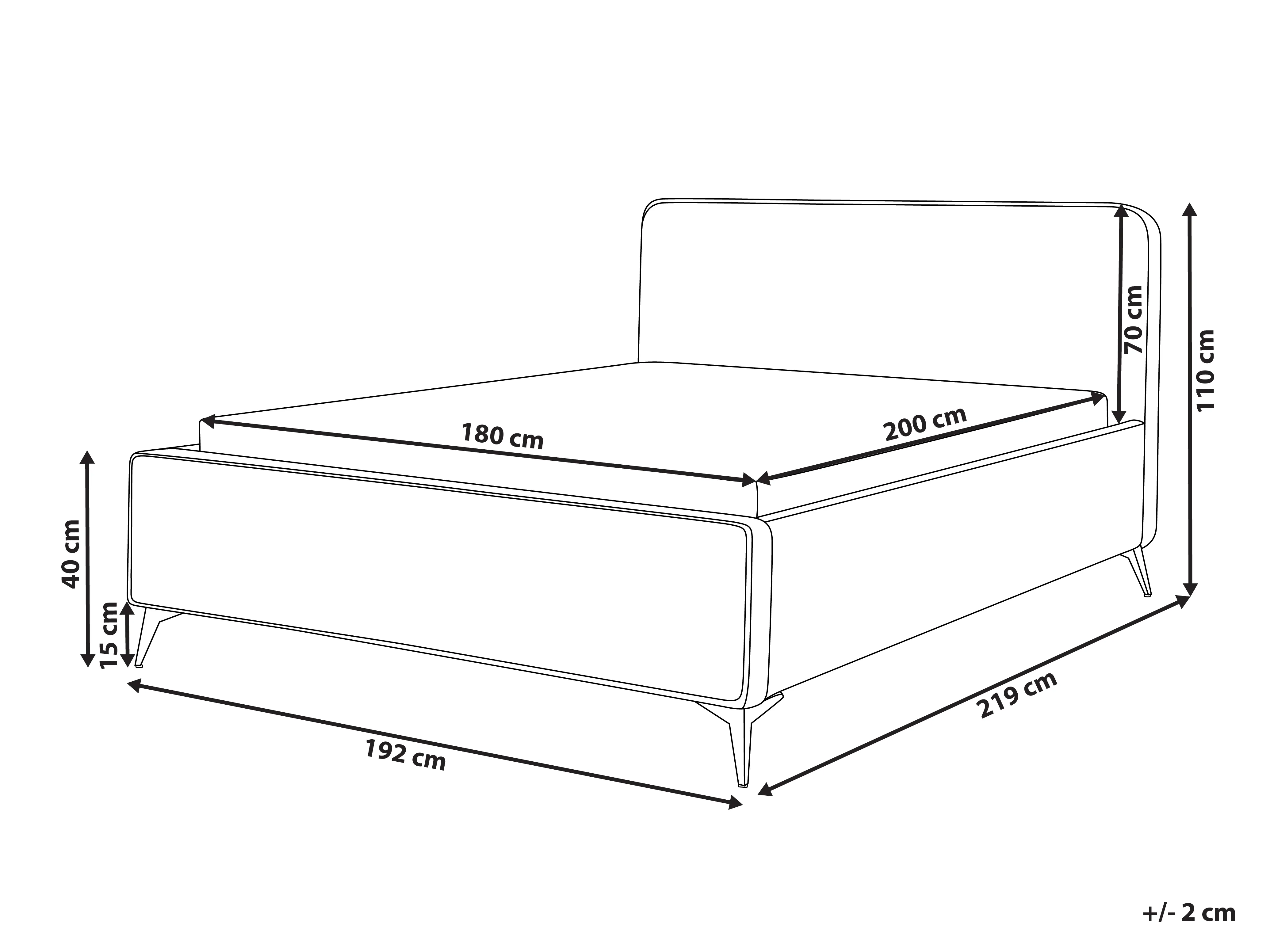 Bed Fluweel VALOGNES 180 x 200 cm Taupe