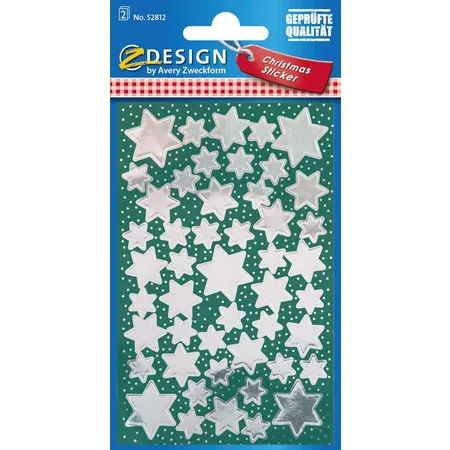 Avery Zweckform Z-Design 52812 Weihnachtssticker, Sterne, 2 Bogen/96 Sticker