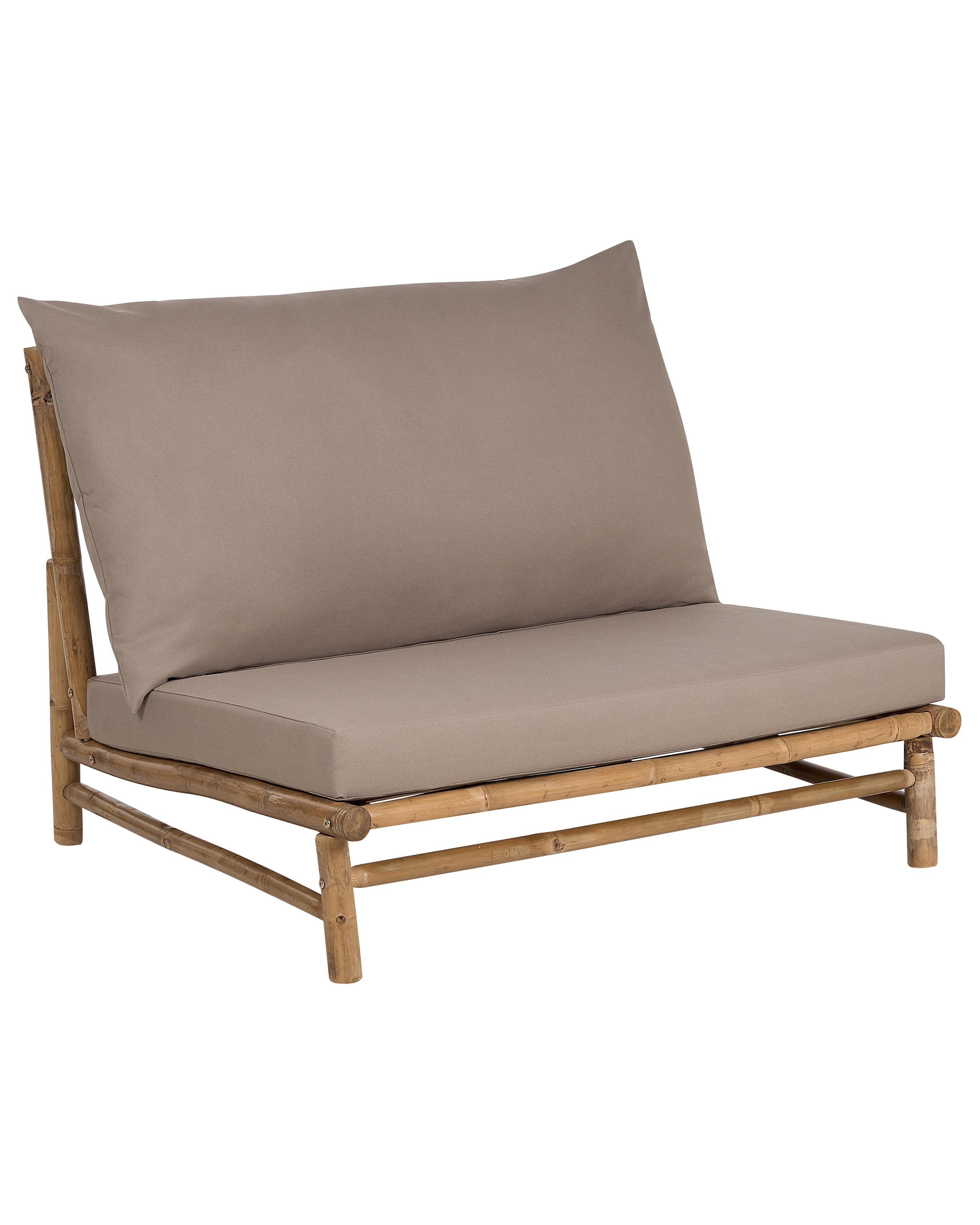 Set van 2 stoelen met zitkussen TODI Bamboehout Taupe