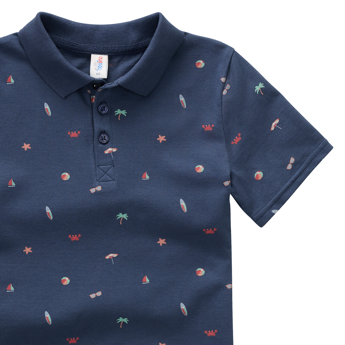 Topolino Jungen Poloshirt mit Allover-Print dunkelblau