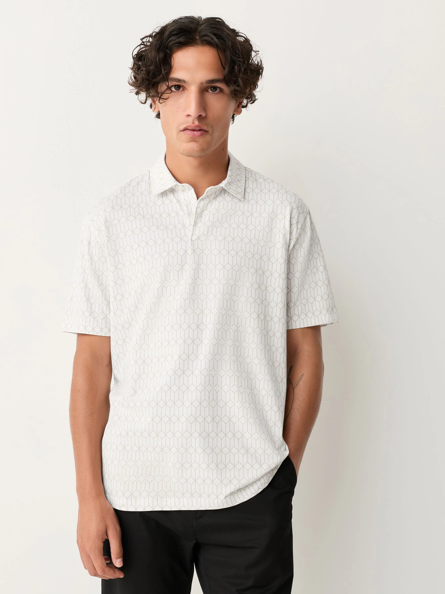 Zwart/goud/wit - Set van 3 jersey poloshirts met korte mouwen