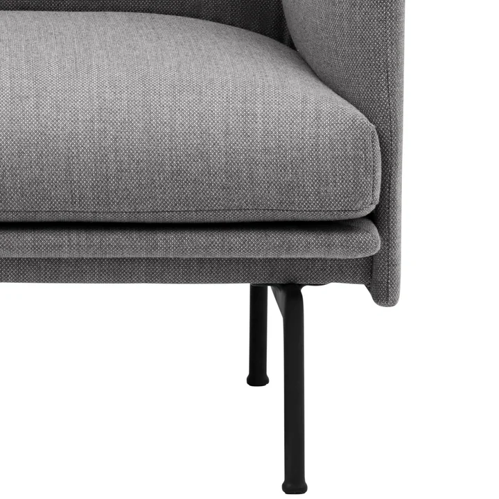 Muuto - Outline Studio Sessel, schwarz / grau (fiord 151)