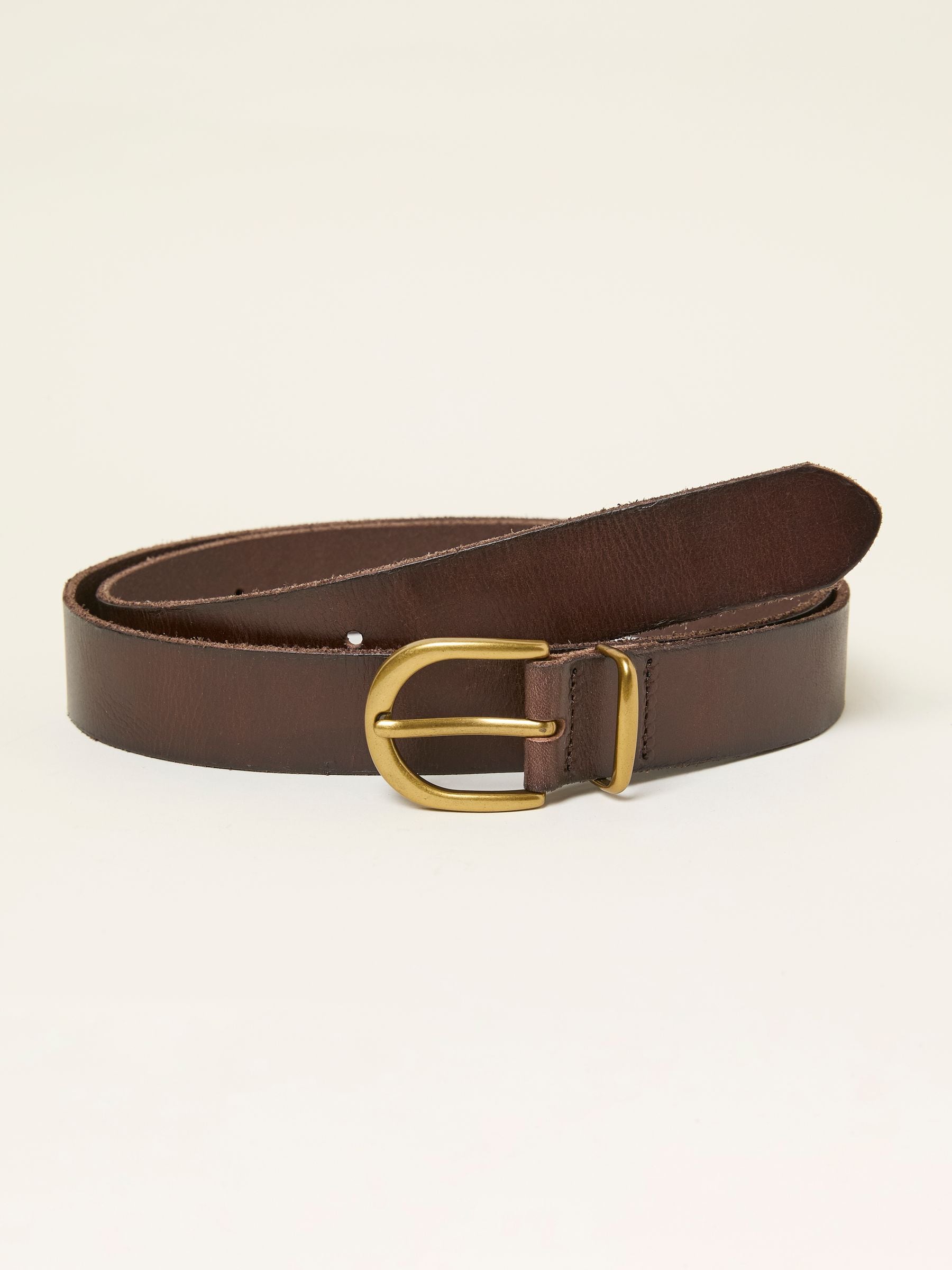 Chocoladebruin - FatFace effen leren riem