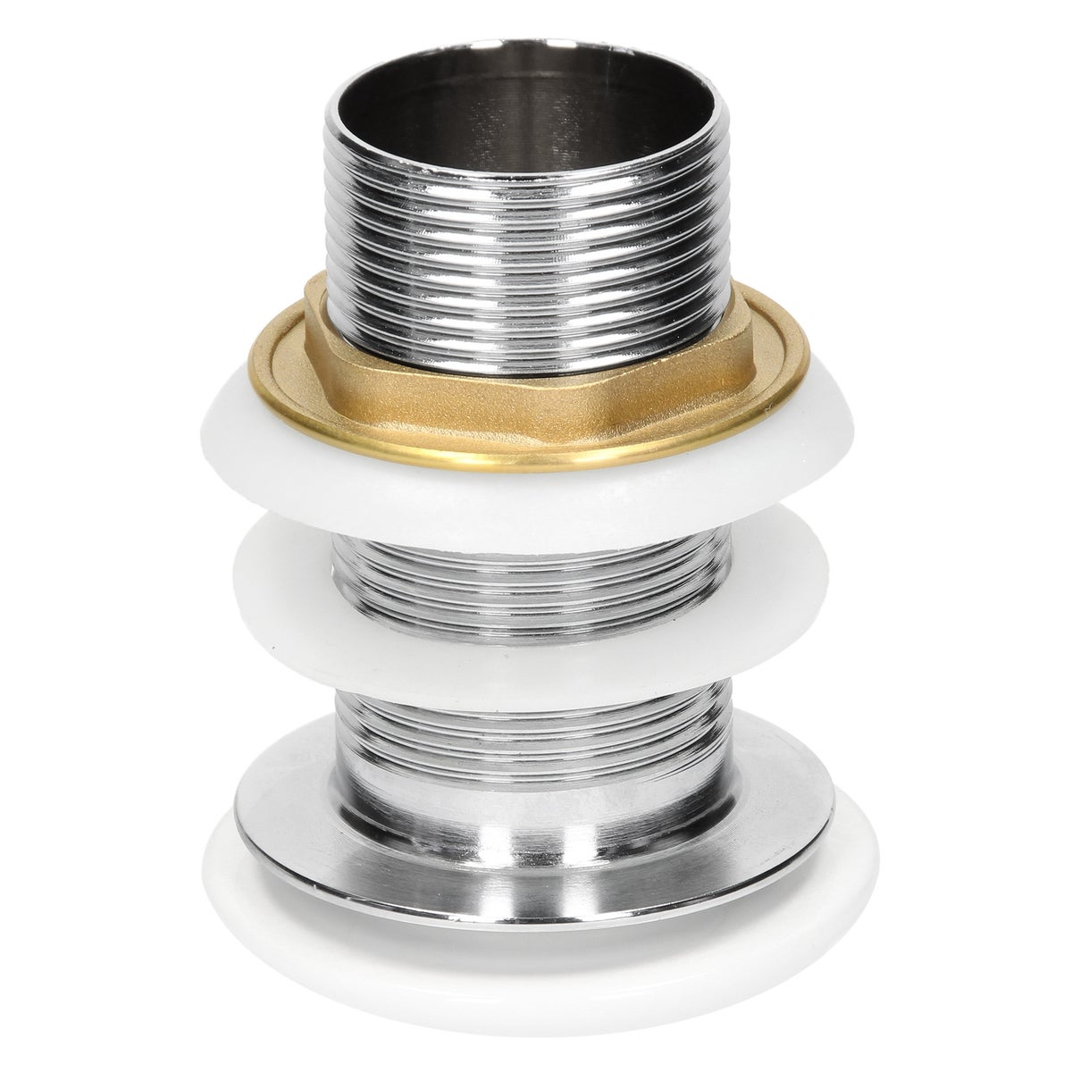 ML-Design Universele afvoergarnituur voor gootstenen en wastafels zonder overloop, keramische afdekking wit roestvrij staal, 1 1/4 inch pop-upklep, afvoerklep afvoergarnituur gootsteenstop met afdichtingen