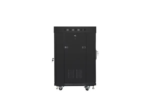 Lanberg - Rack kabinet - med display, 2 køleblæsere - sort, RAL 9004 - 15U - 19