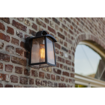 LUTEC buitenlamp Kelsey met waterglas, mat zwart , hoogte 32 cm