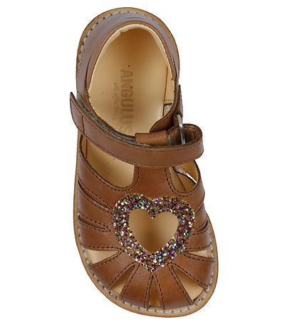 Angulus Sandalen - Herzsandale - Tan/Multi Glitter