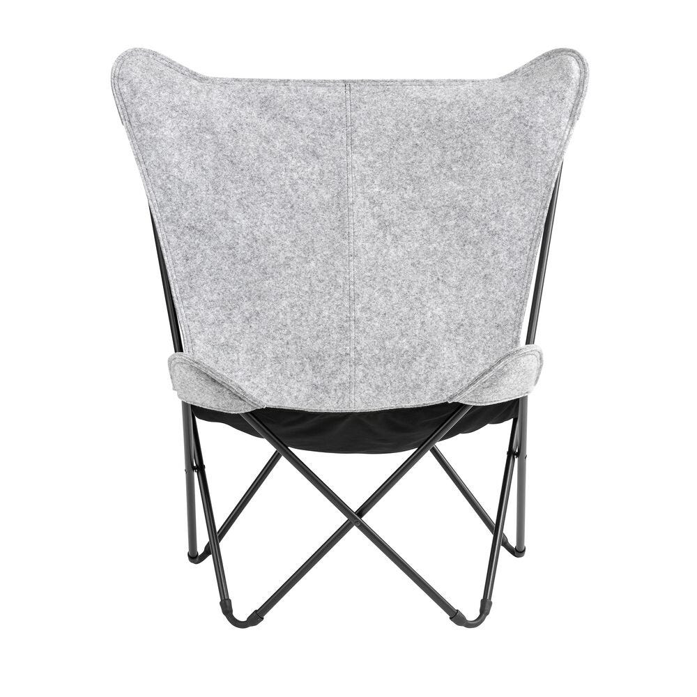 Breiter Butterfly Chair Sphinx Soft Grau Plume