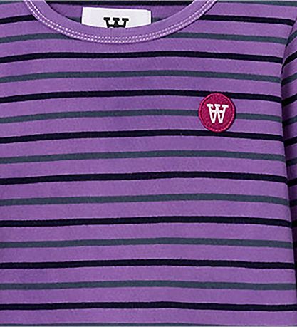 Wood Wood Bluse - Kim Stripe Lang Sleeve - Light Amethyst