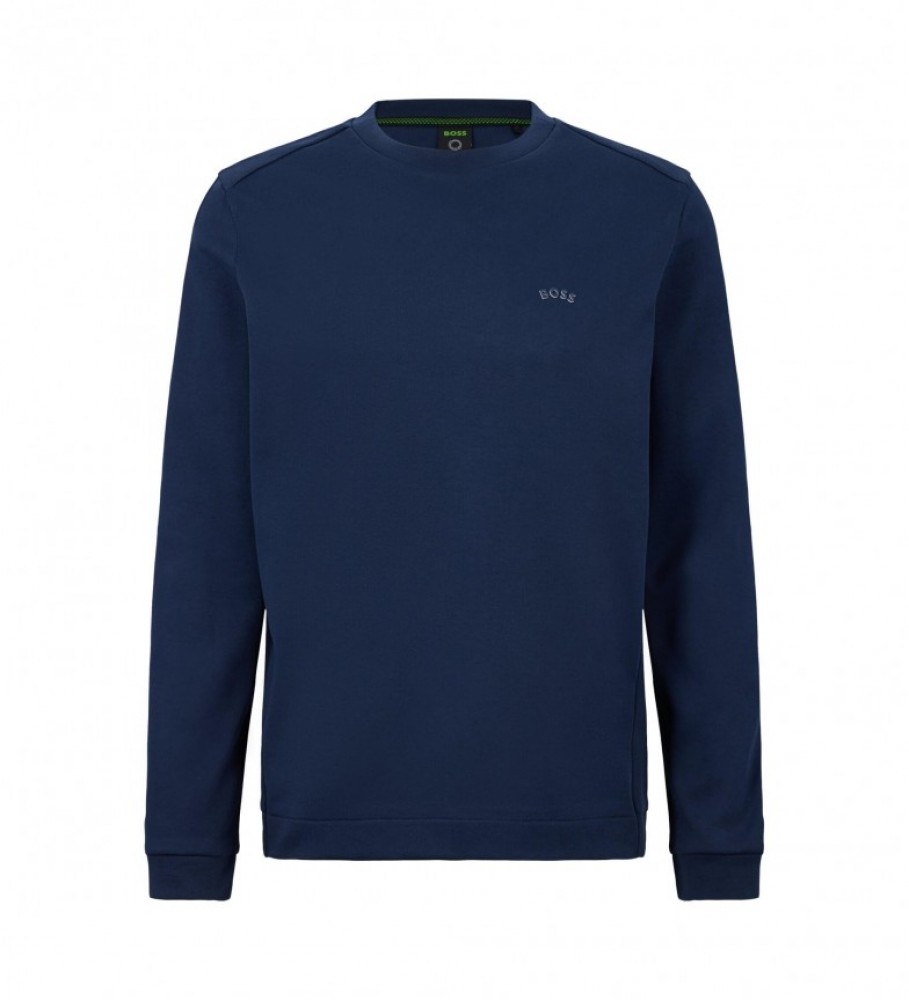 Moletom BOSS Salbo Curved Navy