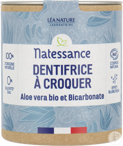 Natessance Dentifrice À Croquer Aloe Vera Bio Et Bicarbonate 80 Comprimés