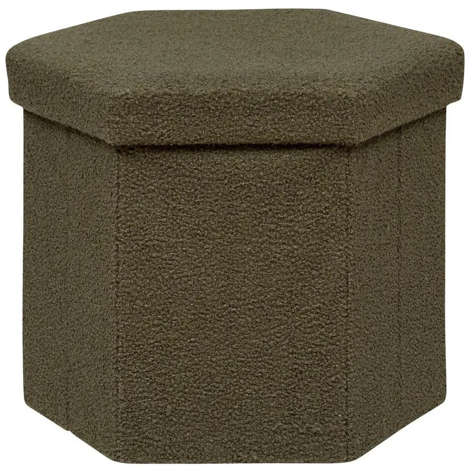 Atmosphera Storage Poef Jako - Opvouwbaar - Olijfgroen - H38 cm