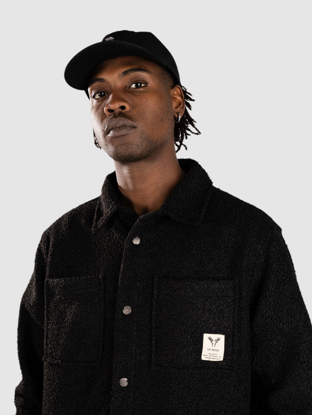 Fat Moose Ace Boucle Shirt black