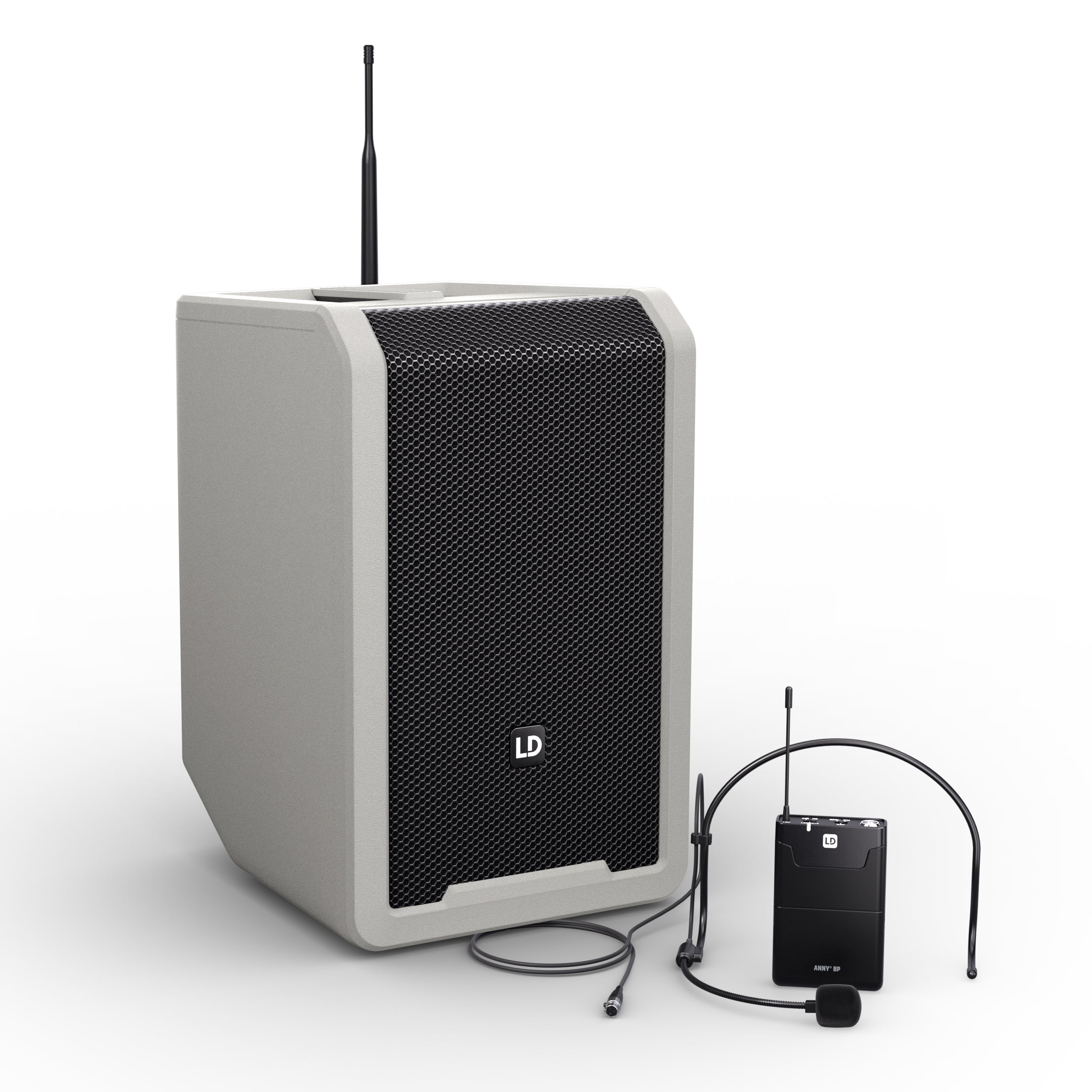 LD Systems ANNY 8 BPH B5 G Urban Grey met headset 584-608 MHz