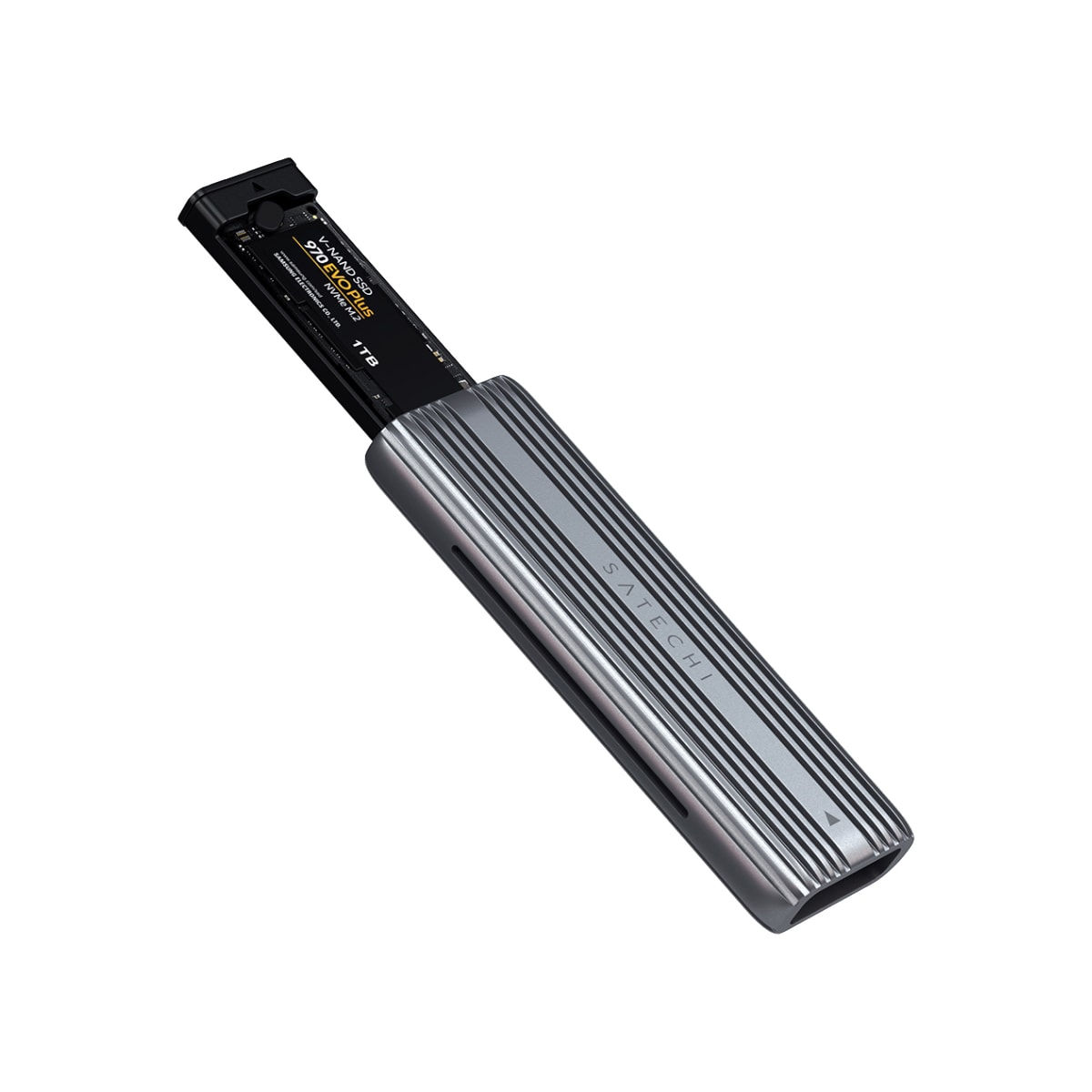 Satechi M.2 NVMe- og SATA SSD-kabinett (grå)