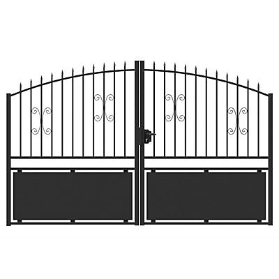 Portail Jardimat métal Gordes noir - 300 x h.150/170 cm