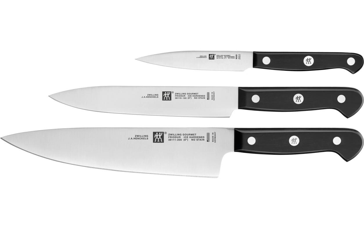 Küchenmesser Gourmet Messerset 3-teilig<br>Edelstahl Messerset (Schäl-/Fleisch-/Kochm.)