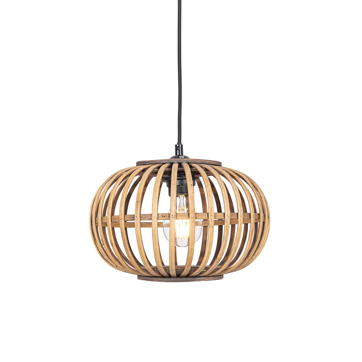 Oosterse hanglamp bamboe 3-lichts langwerpig - Amira