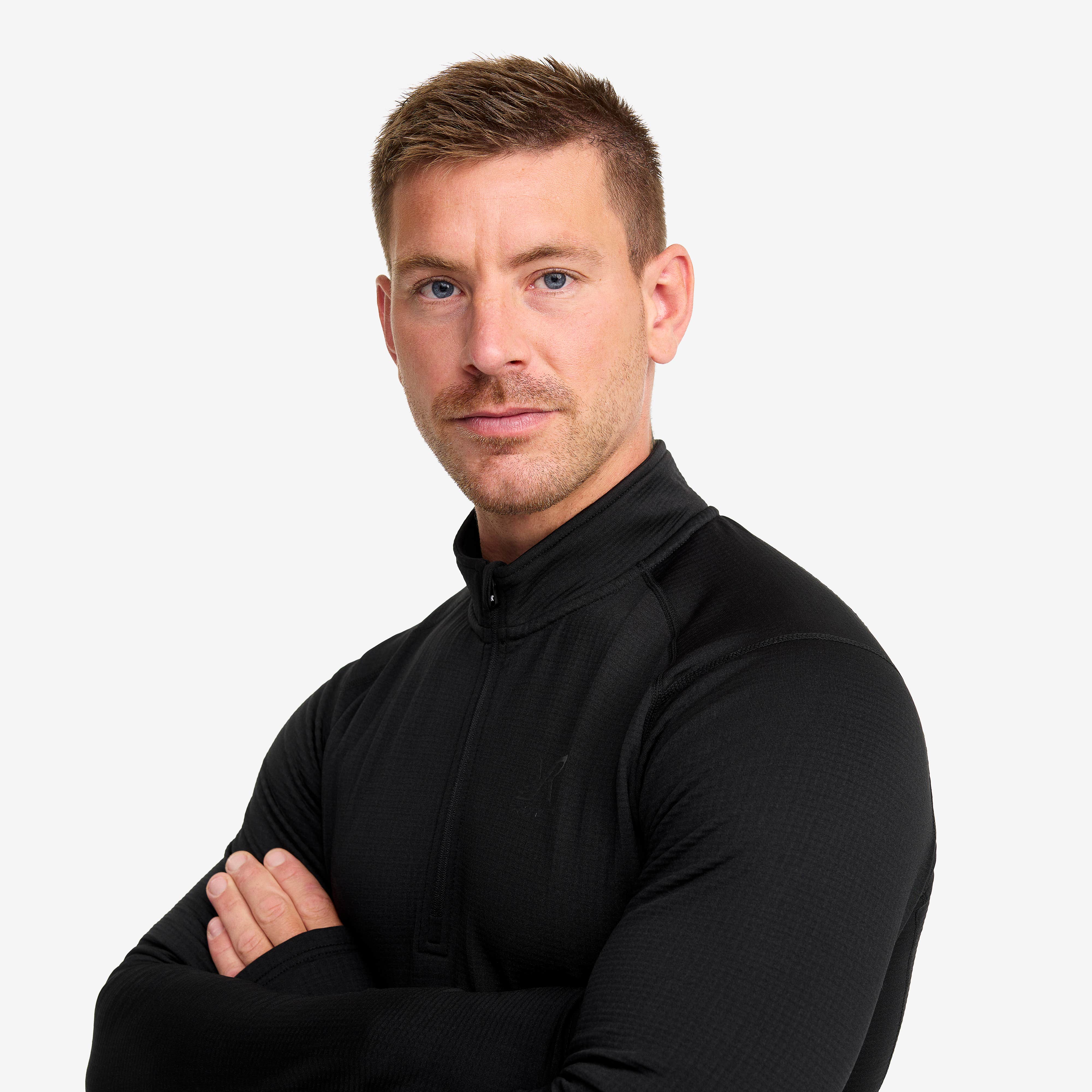 Waffle Half-zip Baselayer Top Herre Black