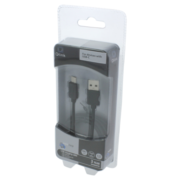 Q-link datakabel 2.0 USB-A MA type-C 1.5 meter zwart