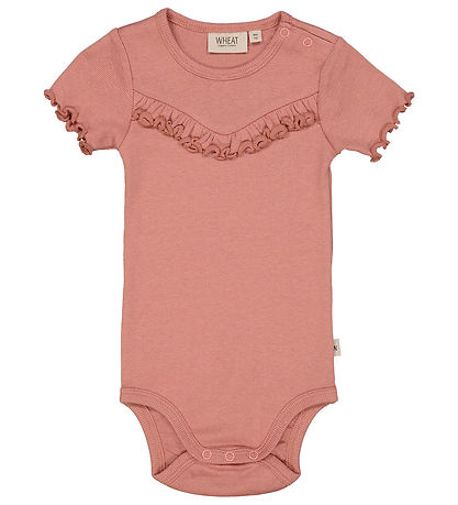 Wheat Body k/ä - Rib - Alt Rose m. Rüschen