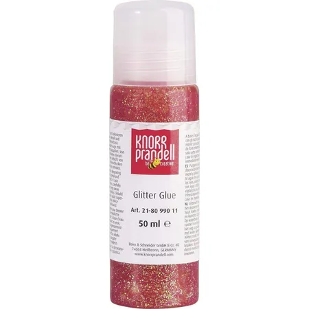 Knorr Prandell Glitterfarbe Glitter Glue hellrot, 50ml