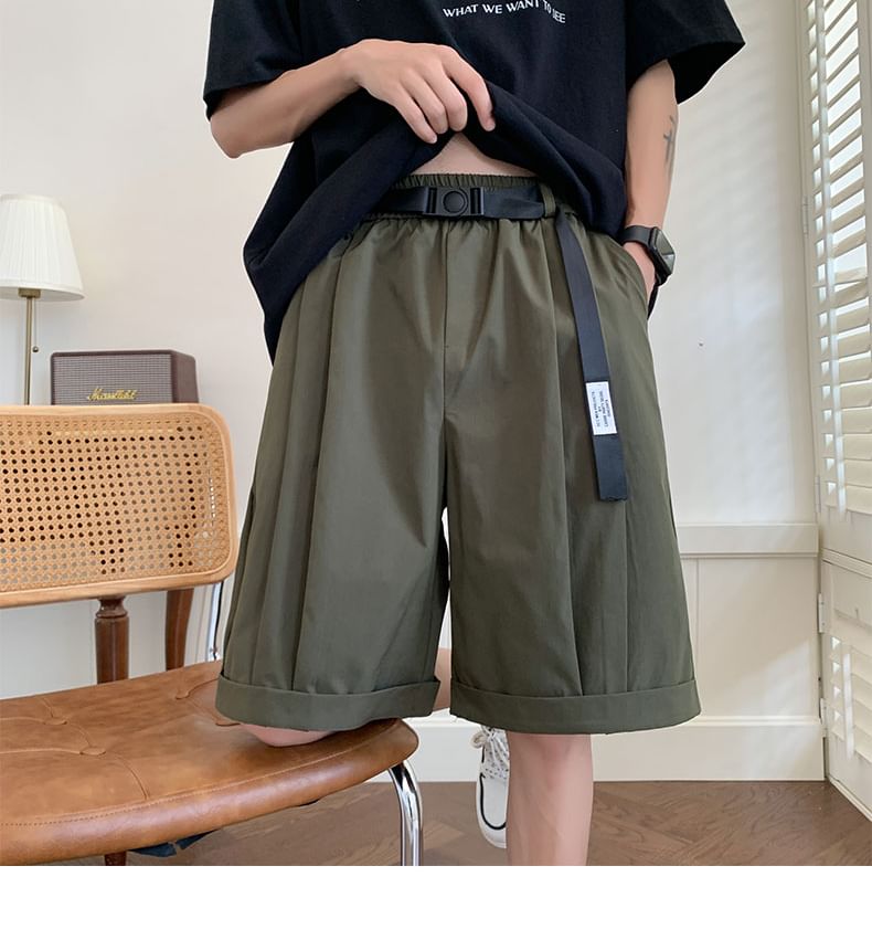 Nightbell - Hoge taille effen shorts