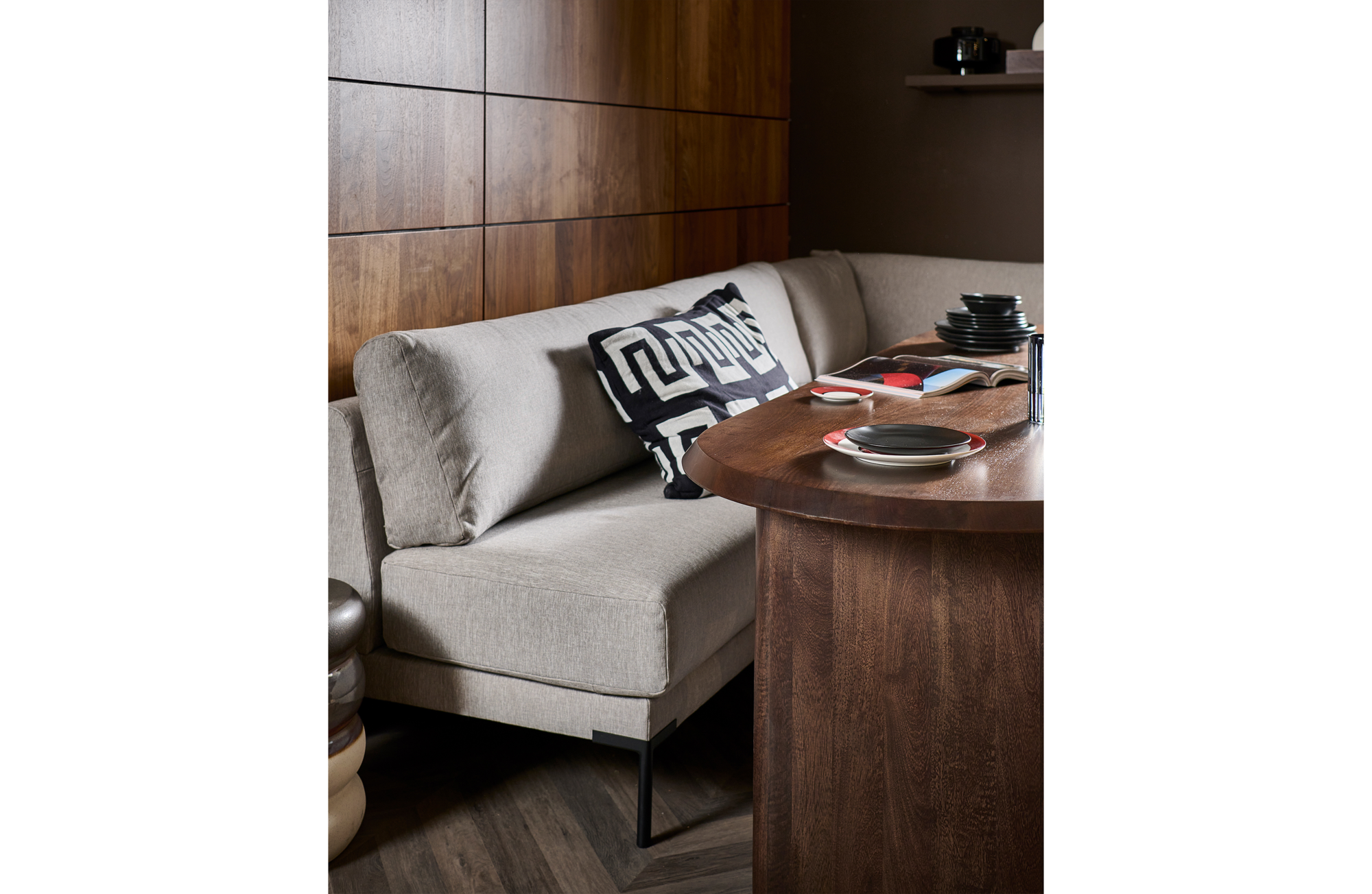 Eetbank Couple element - grijs melange