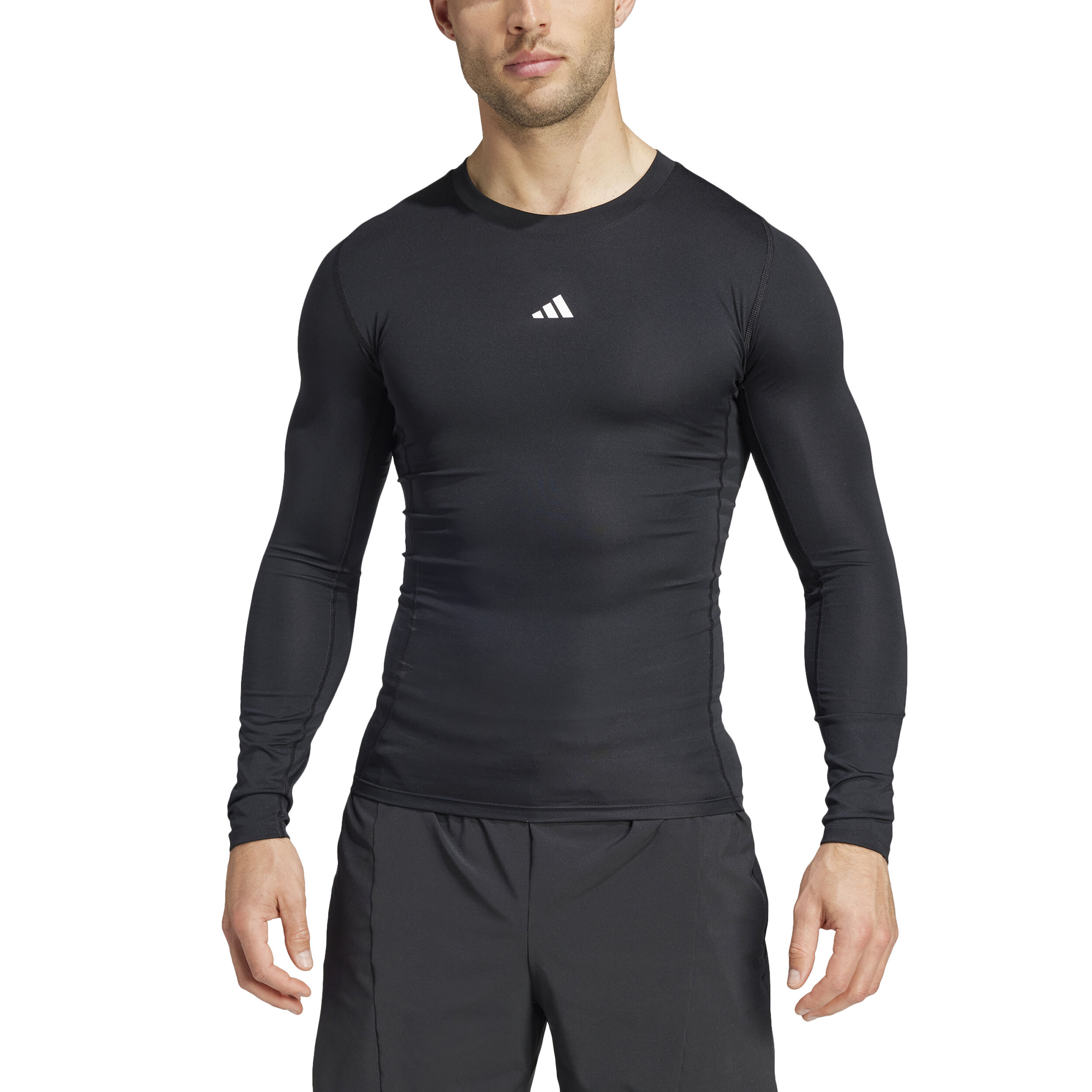 adidas TechFit Haut Manches Longues Hommes - Noir