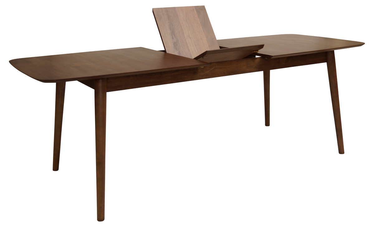 Uitschuifbare houten eettafel walnoot - 180 tot 219 x 90 cm