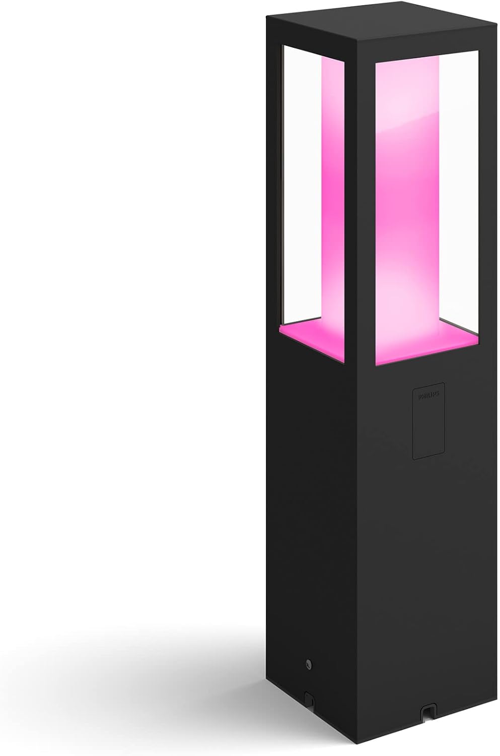 Philips Hue White and Color Ambiance LED Sockelleuchte Impress, für den Aussenbereich, dimmbar, bis zu 16 Millionen Farben, steuerbar via App, kompatibel mit Amazon Alexa (Echo, Echo Dot), Schwarz,