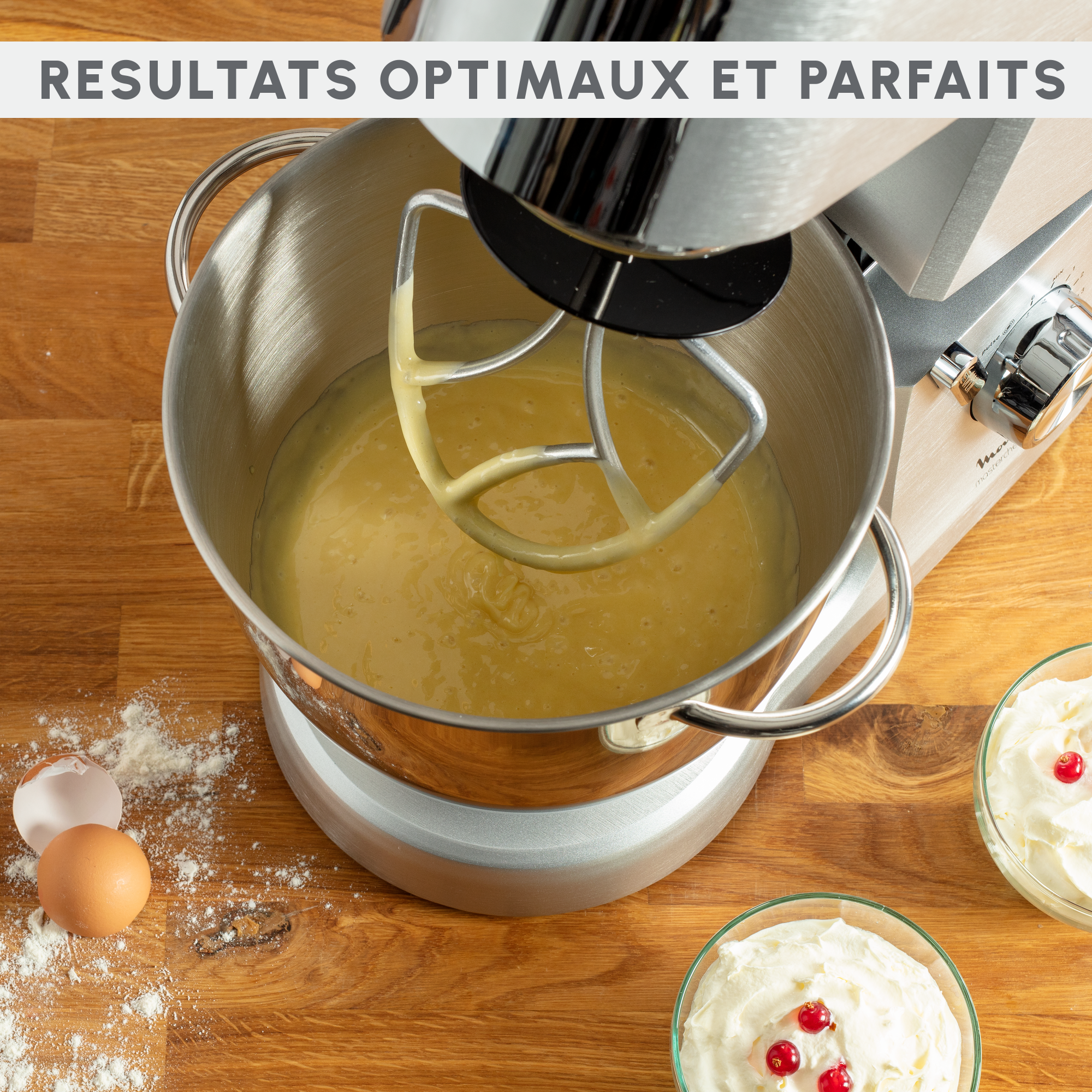 Masterchef Grande, Robot pâtissier, 1500W, 6,7L, pétrin, batteur, fouet + livre recettes