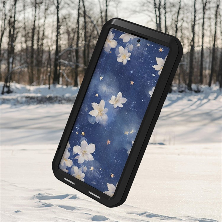 Samsung Galaxy S25 Ultra Silikon Metall Outdoor Case   Panzerfolie - Schwarz