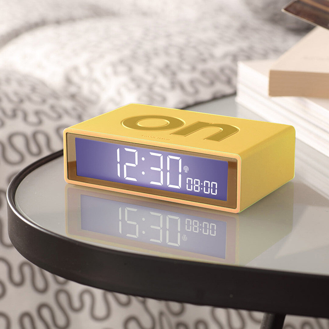 Lexon flip classic digitale wekker - yellow