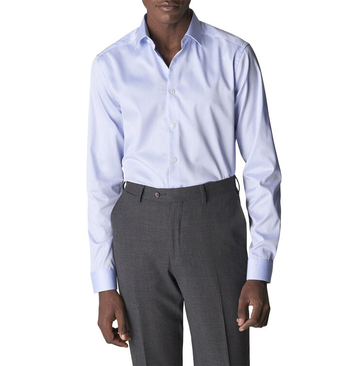 ETON Super Slim Fit Light Blue Signature Twill Shirt Lyseblå