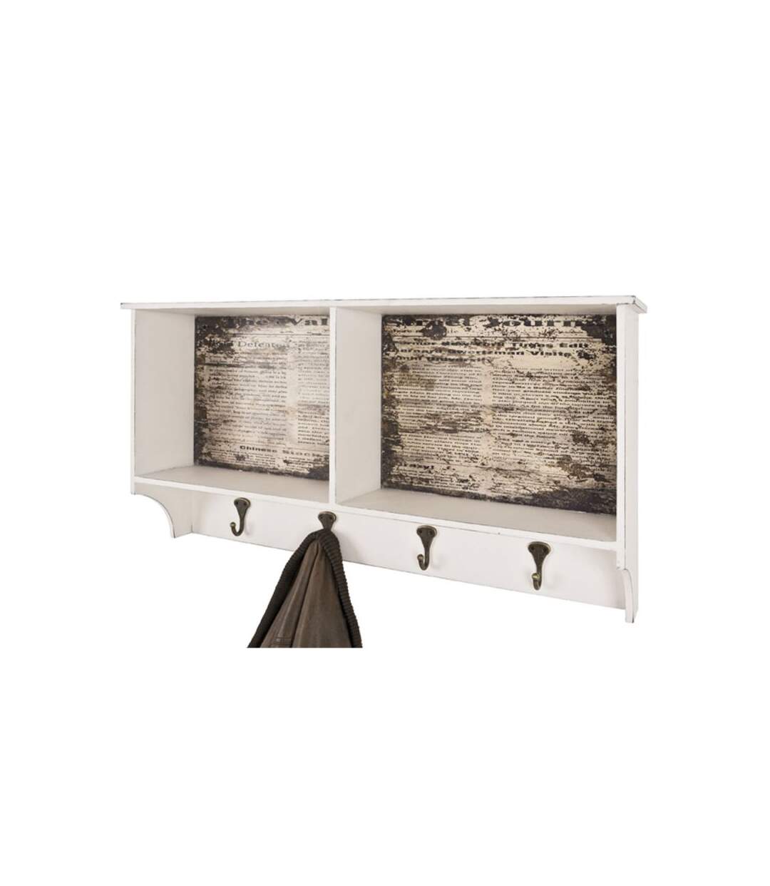 Paris Prix - Patère Murale 4 Crochets wall Street 76cm Blanc