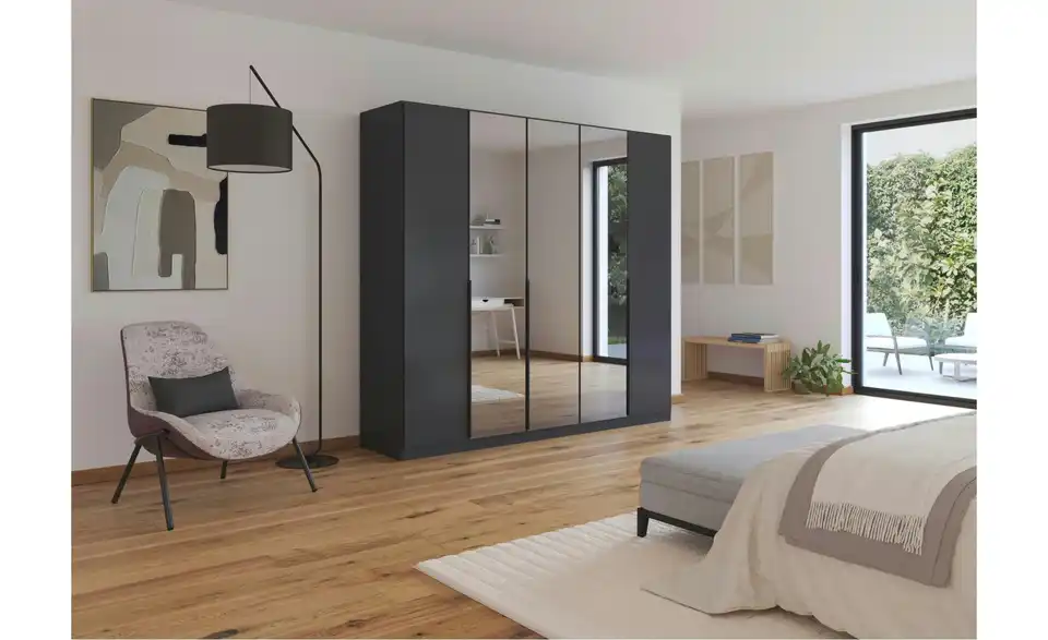 Drehtürenschrank Grau 226 cm 5 Stück