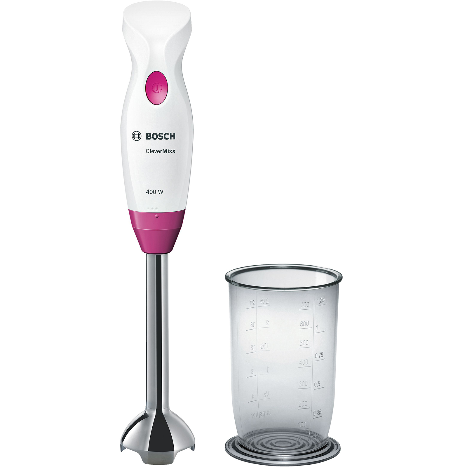 BOSCH Stabmixer MSM2410PW - weiß-pink - Edelstahl - 37,5 cm