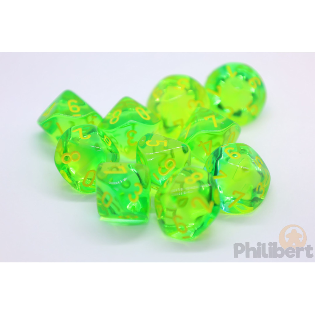 Set de 10 Dés 10 Faces Chessex : Gemini