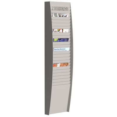 Présentoir mural - 25 cases verticales pour document format A4 - gris