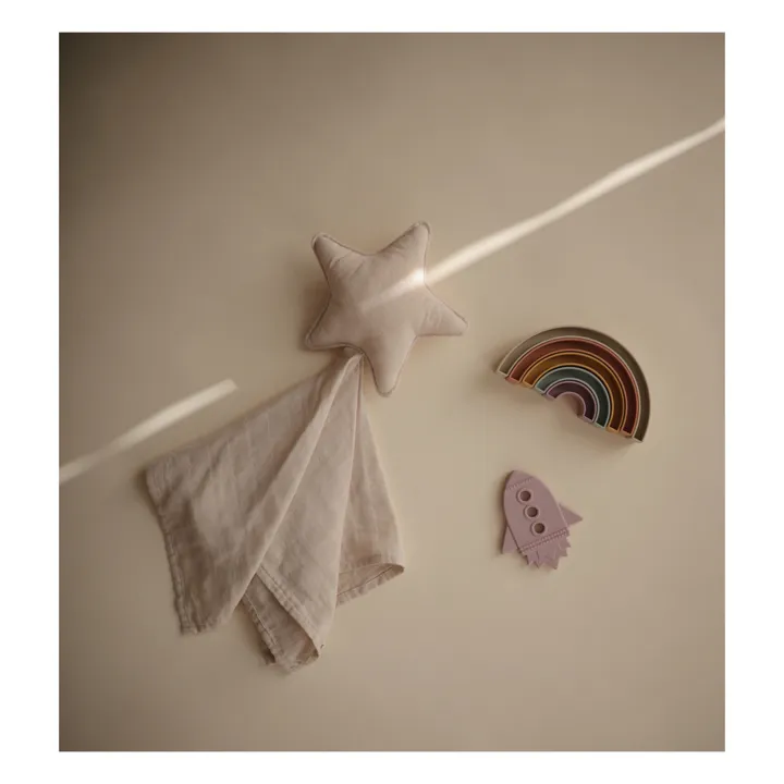 Mushie Jouet de dentition Fusée en silicone | Lilas