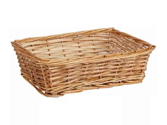 Panier rectangulaire en osier marron 26x18,5x8h cm