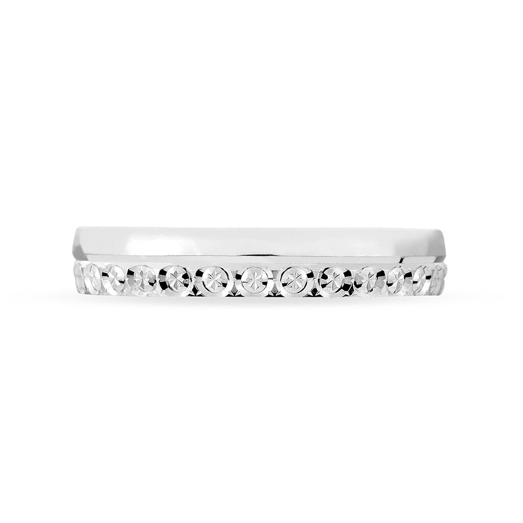 Alliance Fantaisie Diamantee Ruban Plat Or Blanc
